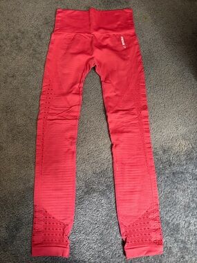 Gymshark Red Seamless Workout Shorts with Logo